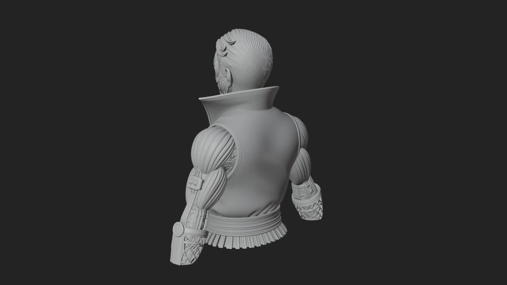 Steampunk Cyborg Man Bust Design 19 3D Print Model 3D Model