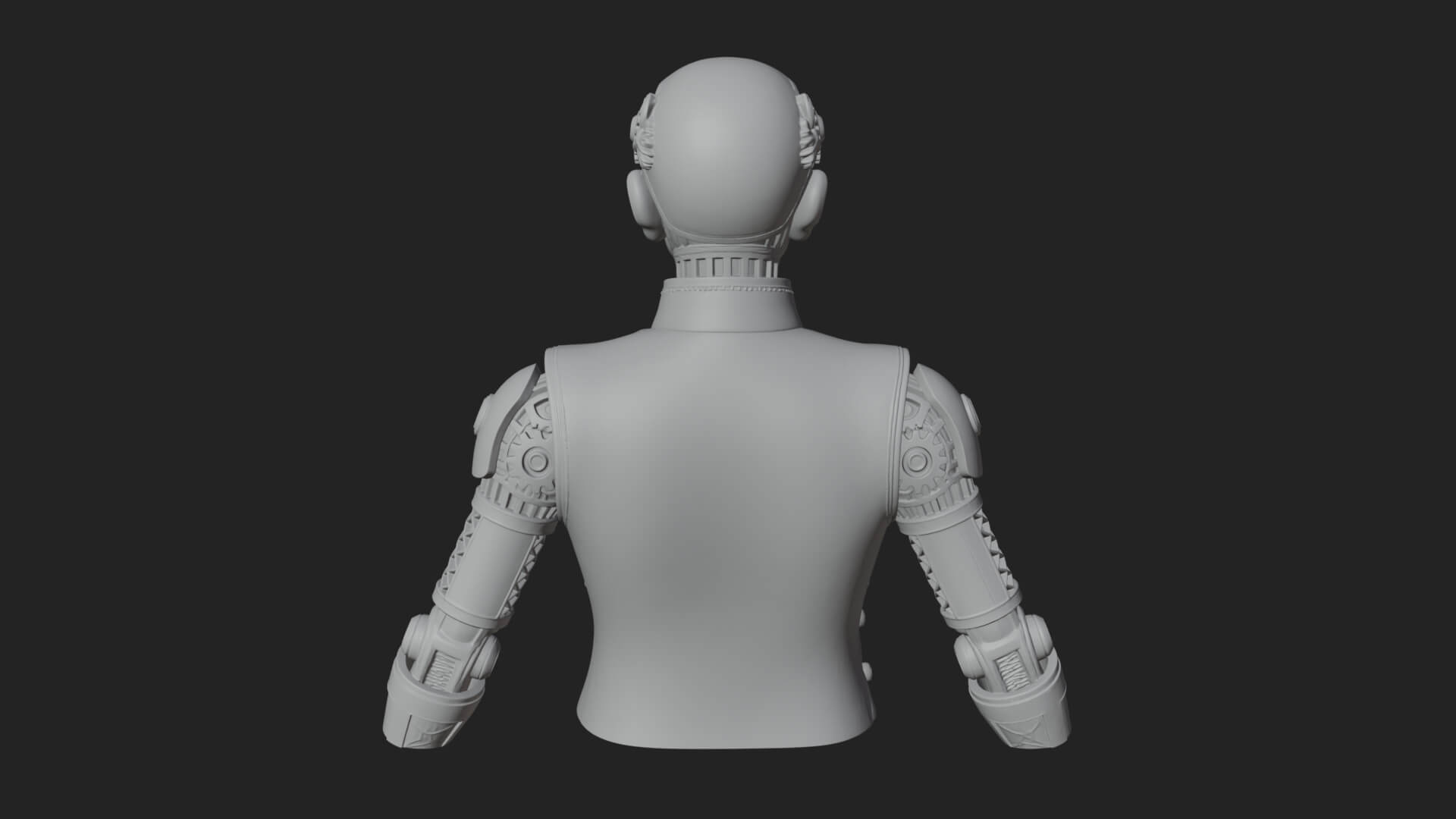 Steampunk Cyborg Man Bust Design 2 3D Print Model 3D Model