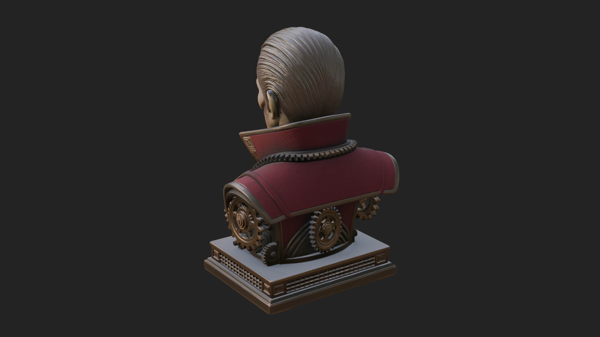 Steampunk Cyborg Man Bust Design 21 3D Print Model 3D Model