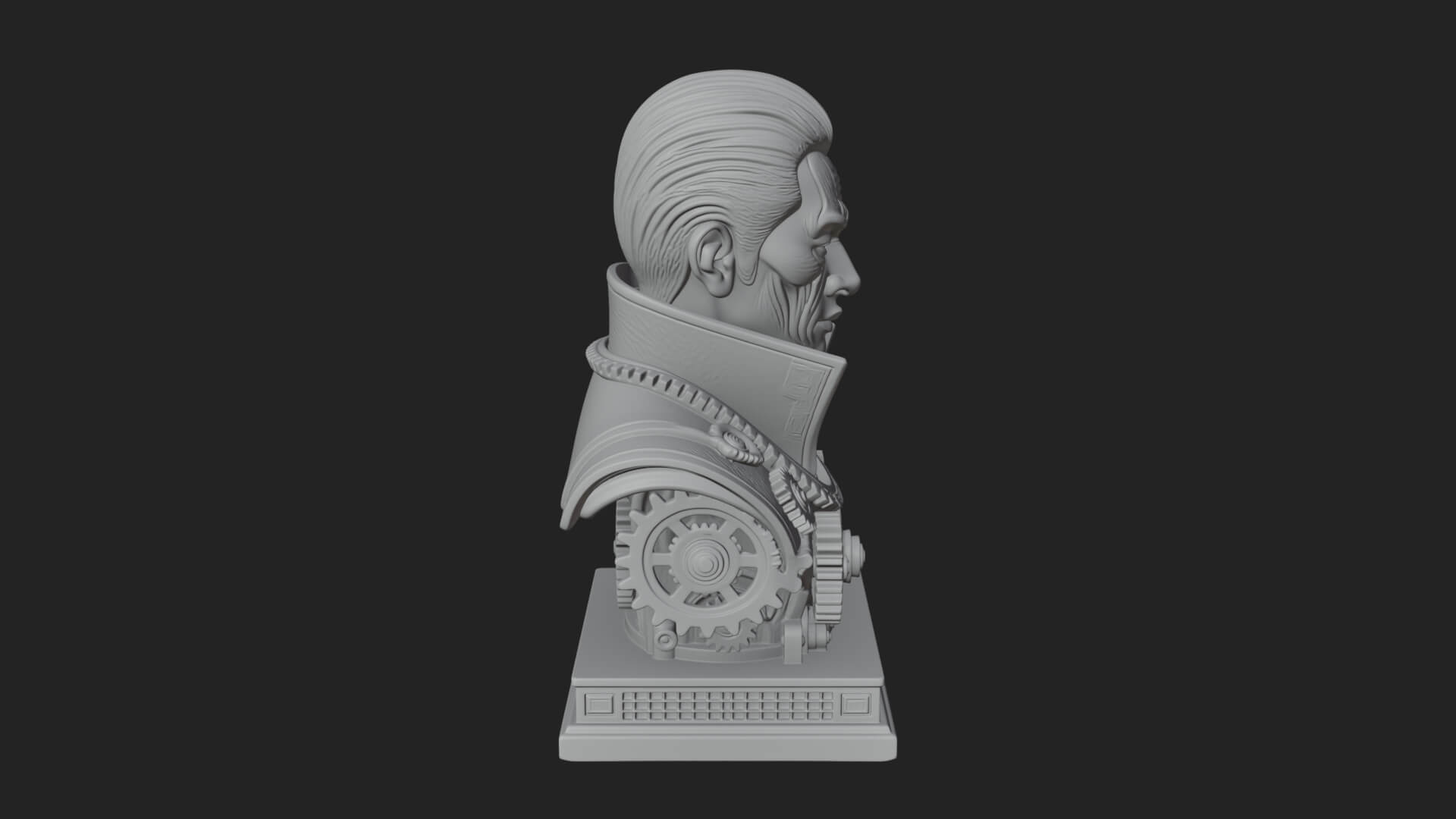 Steampunk Cyborg Man Bust Design 21 3D Print Model 3D Model
