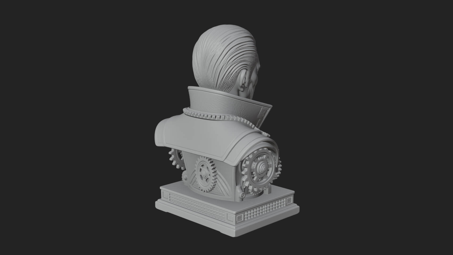 Steampunk Cyborg Man Bust Design 21 3D Print Model 3D Model