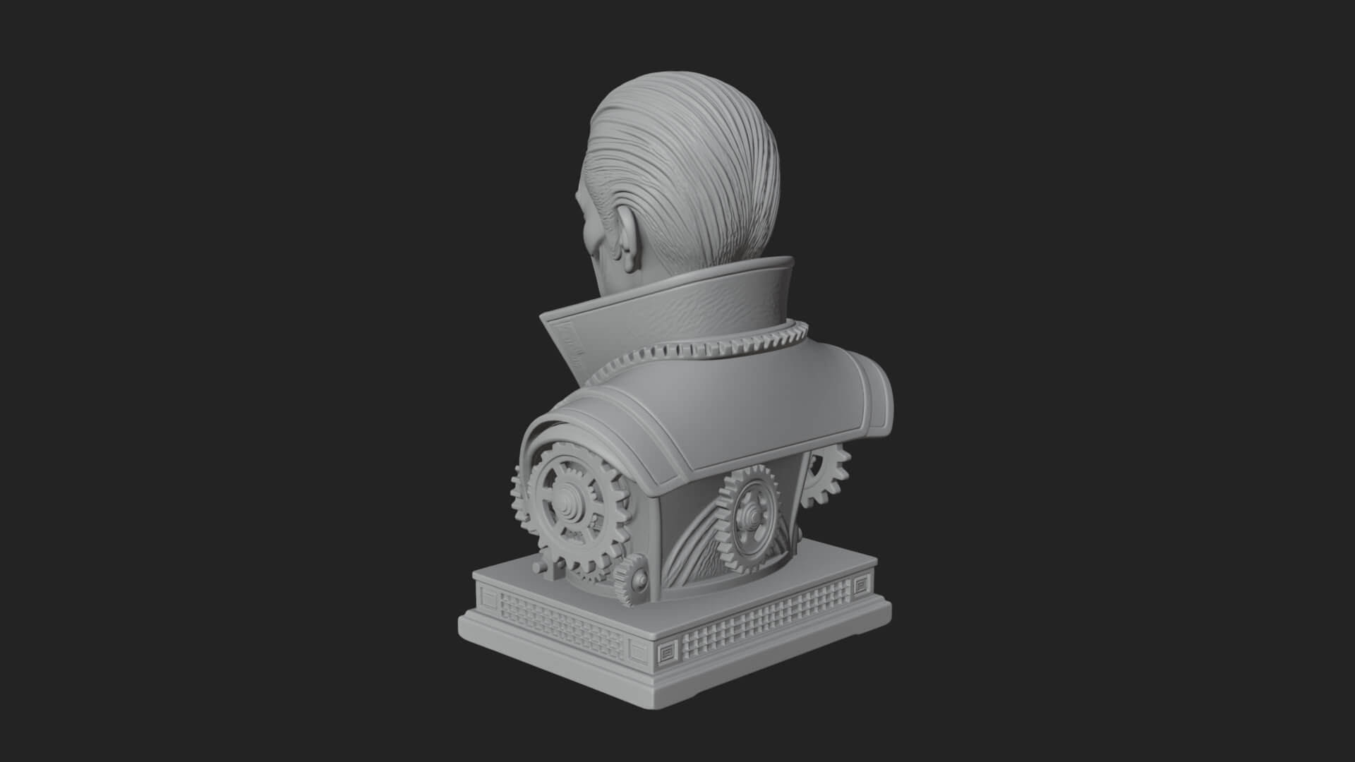 Steampunk Cyborg Man Bust Design 21 3D Print Model 3D Model