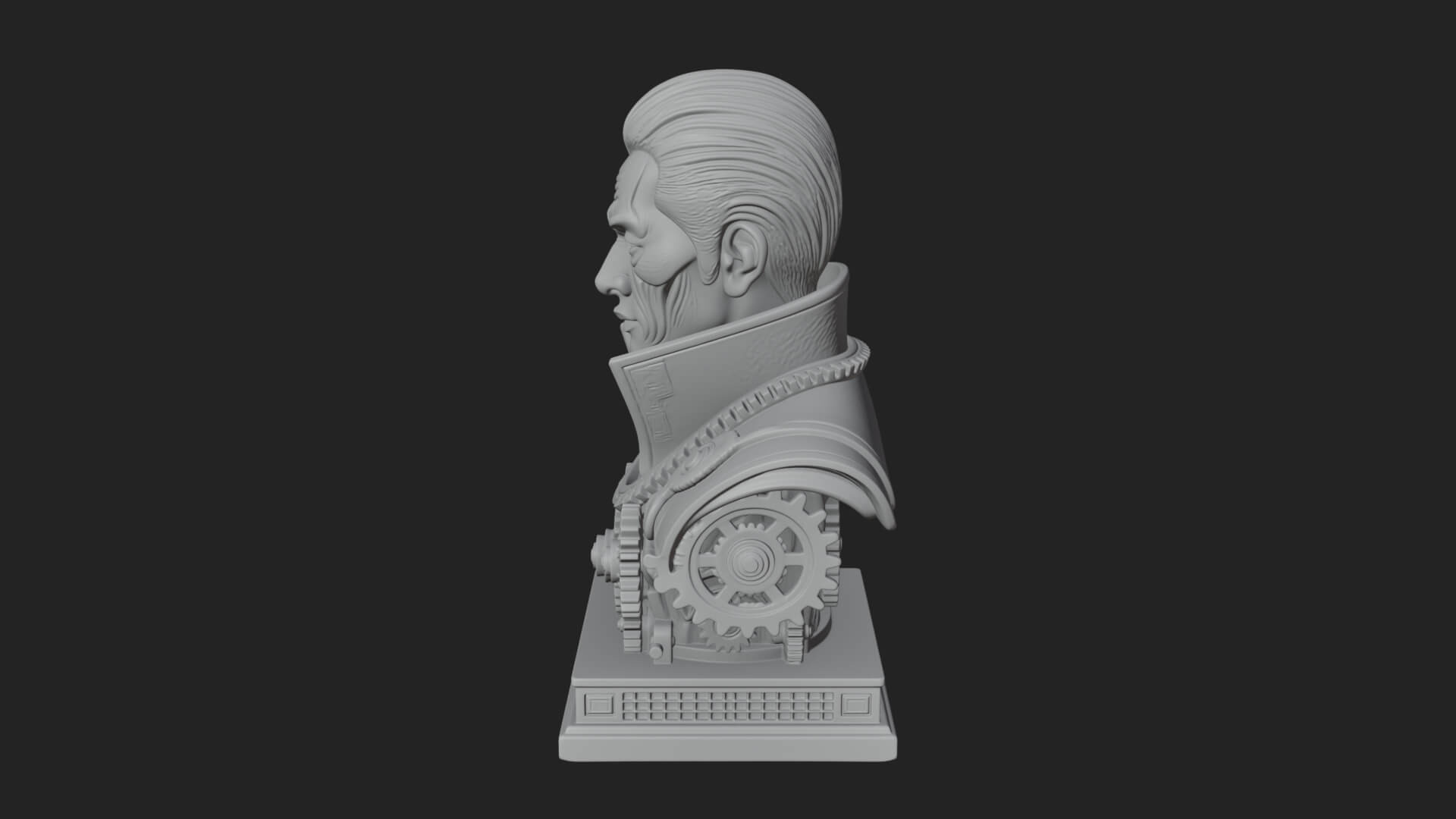 Steampunk Cyborg Man Bust Design 21 3D Print Model 3D Model