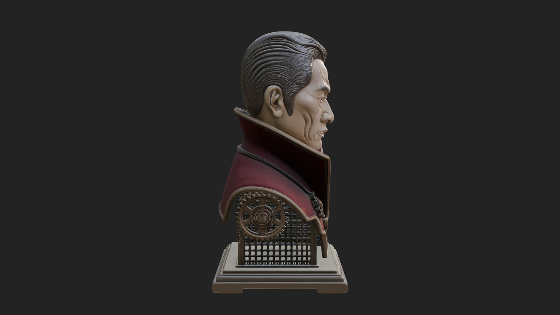 Steampunk Cyborg Man Bust Design 22 3D Print Model 3D Model