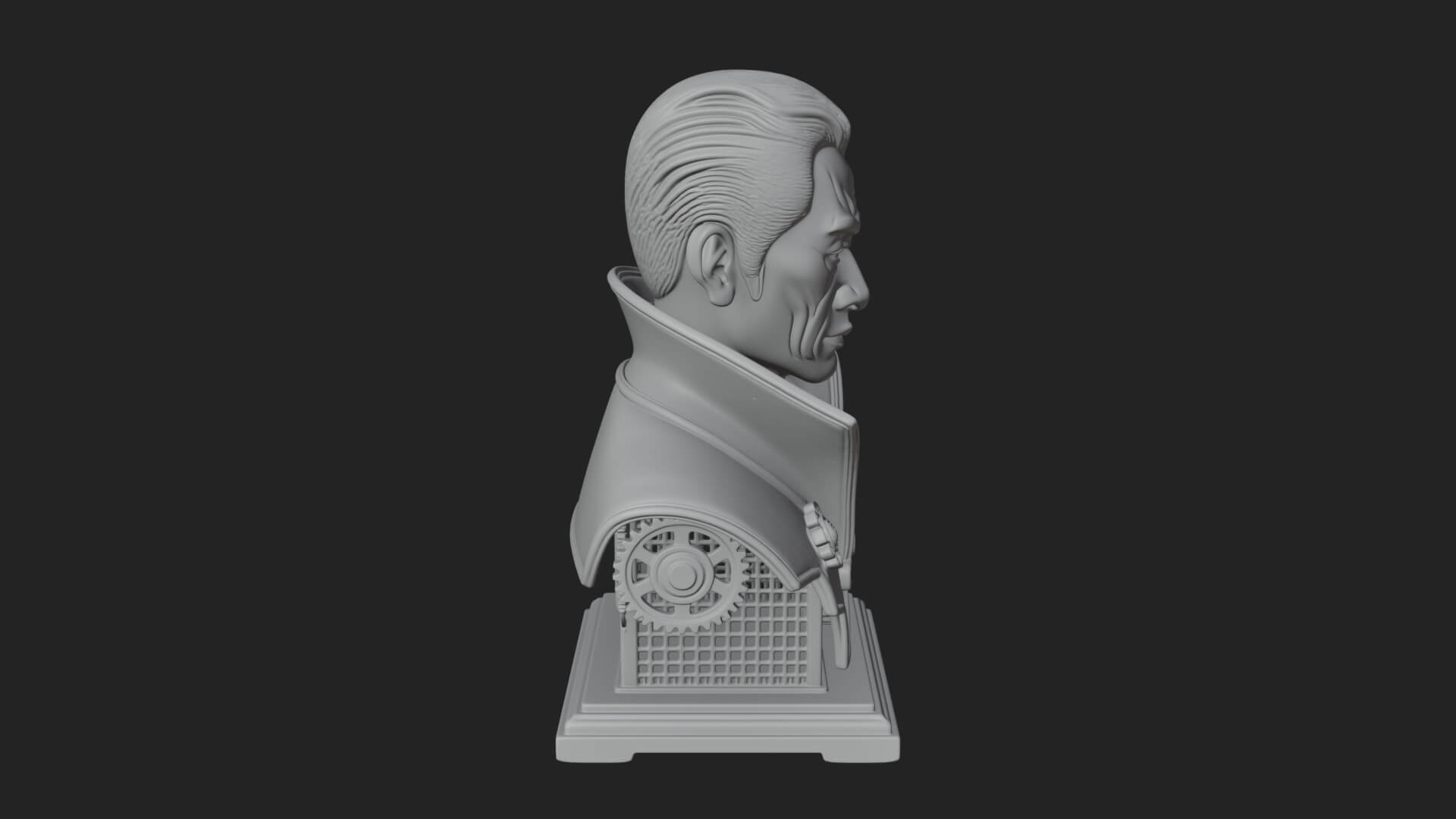 Steampunk Cyborg Man Bust Design 22 3D Print Model 3D Model