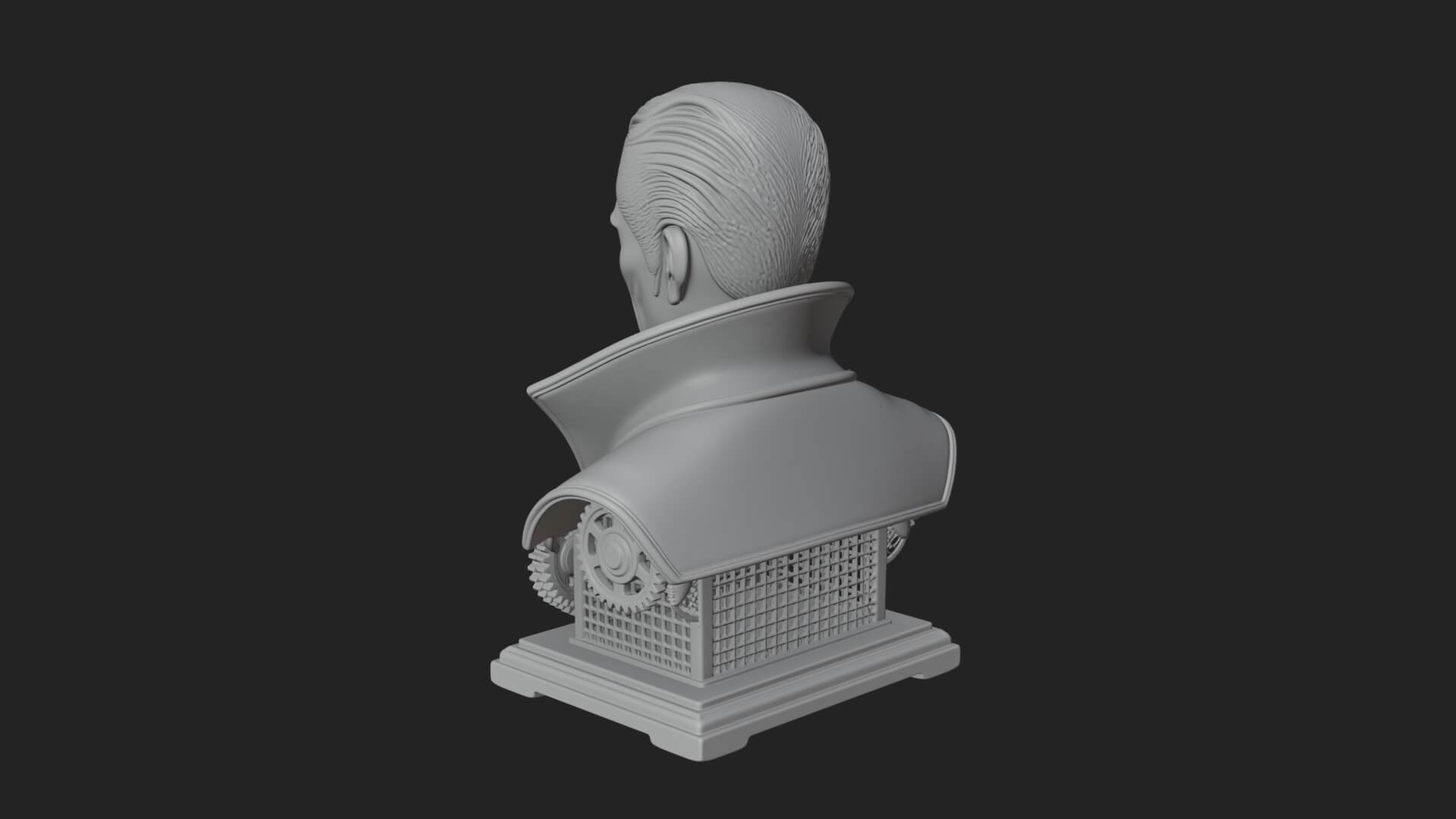 Steampunk Cyborg Man Bust Design 22 3D Print Model 3D Model