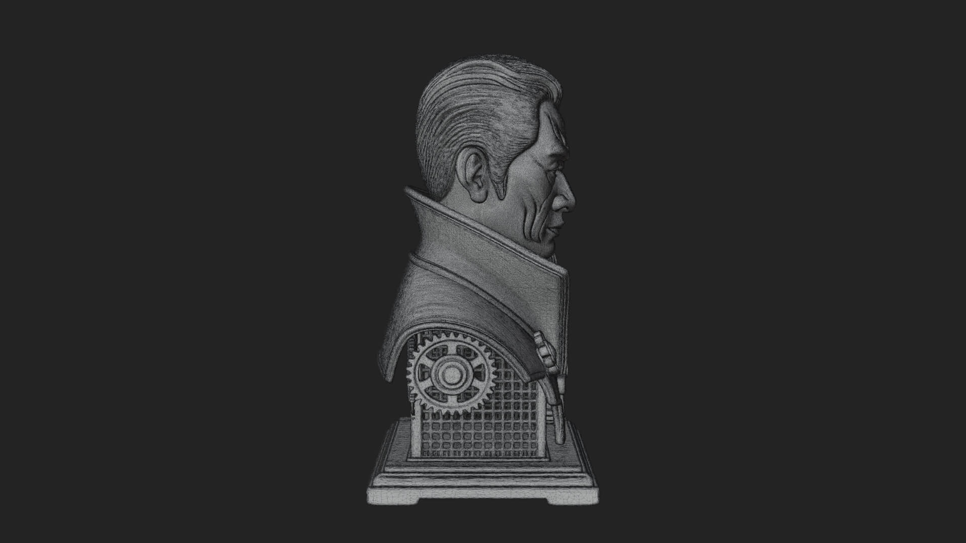 Steampunk Cyborg Man Bust Design 22 3D Print Model 3D Model