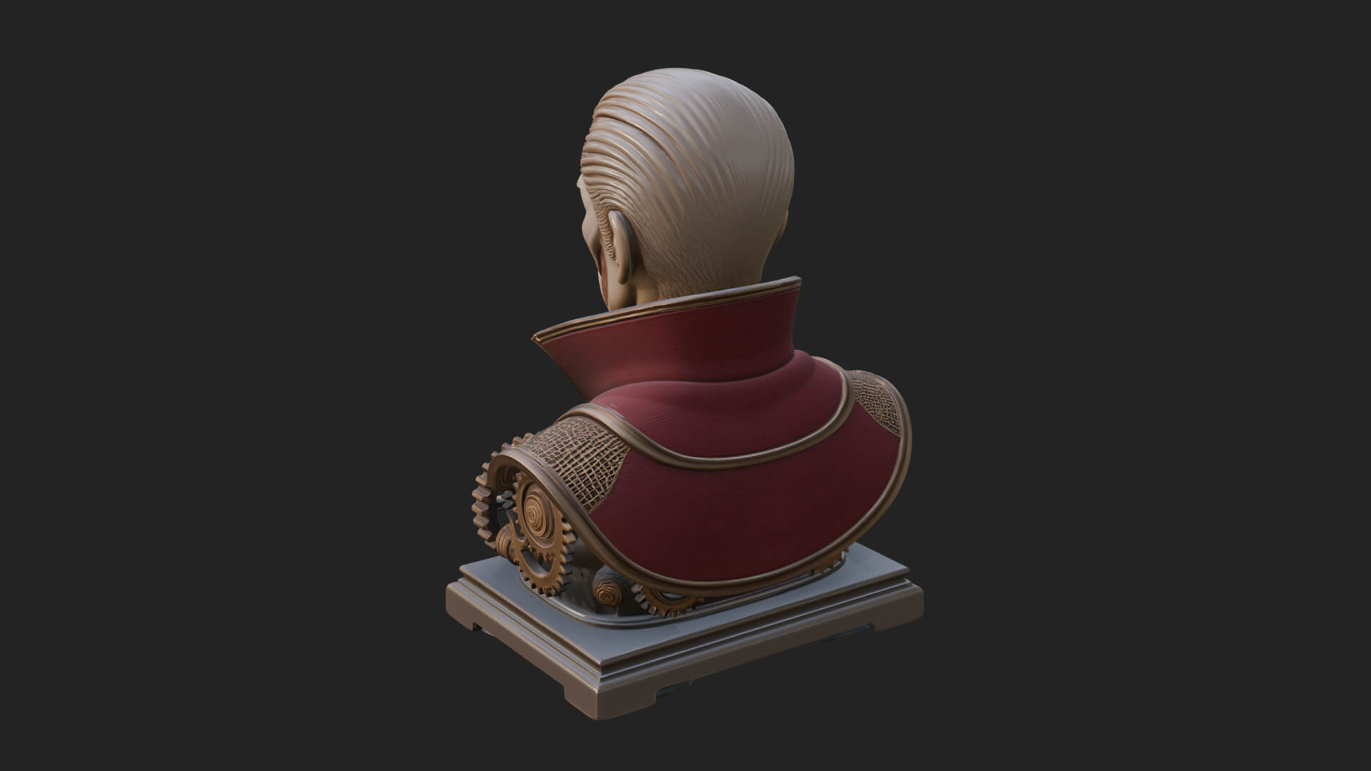 Steampunk Cyborg Man Bust Design 23 3D Print Model 3D Model