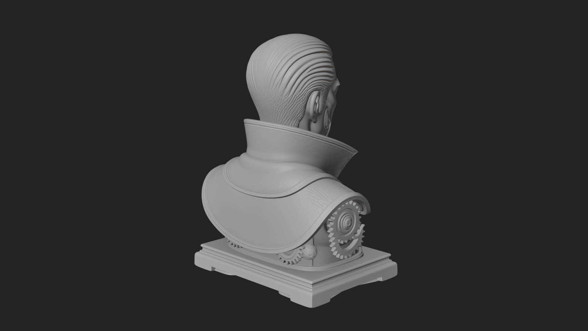 Steampunk Cyborg Man Bust Design 23 3D Print Model 3D Model