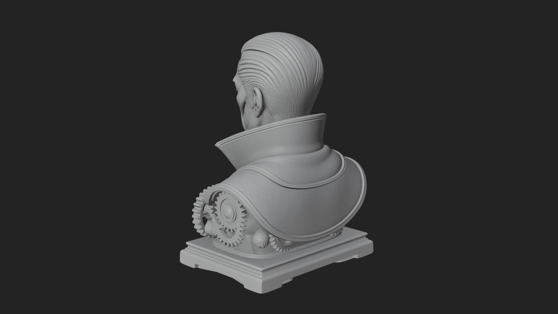 Steampunk Cyborg Man Bust Design 23 3D Print Model 3D Model