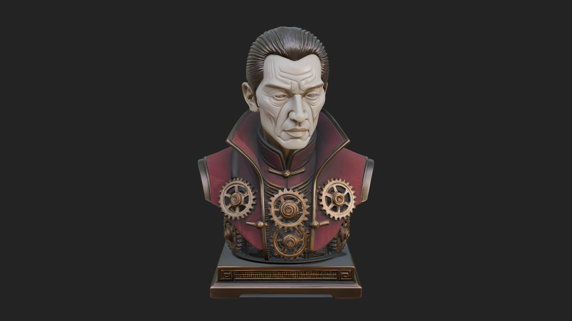 Steampunk Cyborg Man Bust Design 24 3D Print Model 3D Model