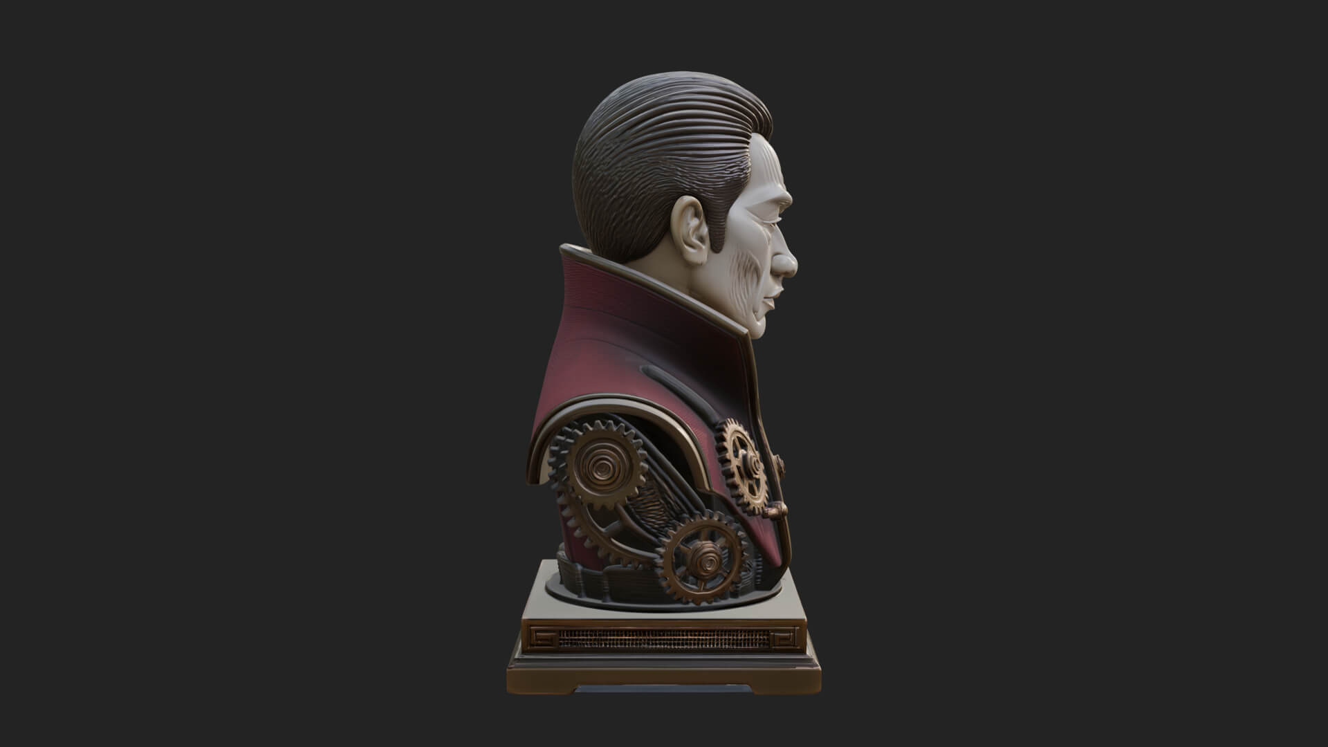 Steampunk Cyborg Man Bust Design 24 3D Print Model 3D Model