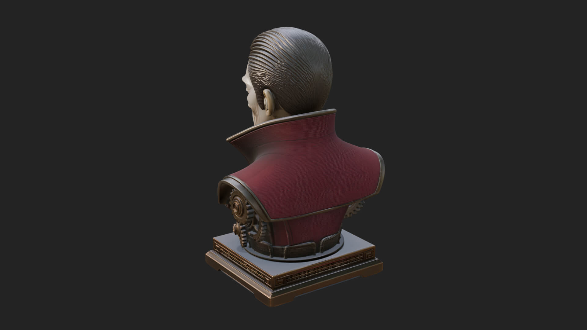 Steampunk Cyborg Man Bust Design 24 3D Print Model 3D Model