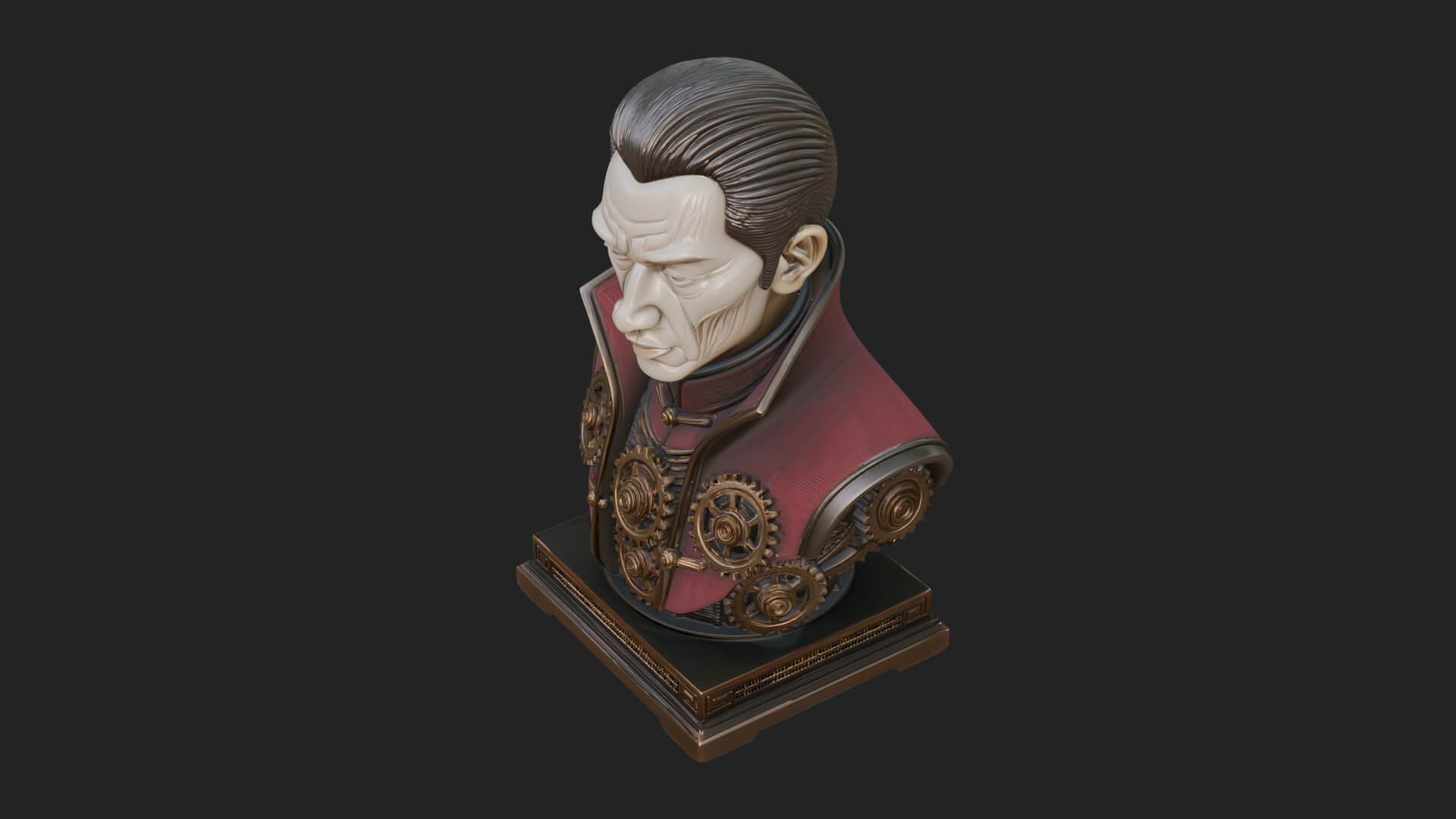 Steampunk Cyborg Man Bust Design 24 3D Print Model 3D Model