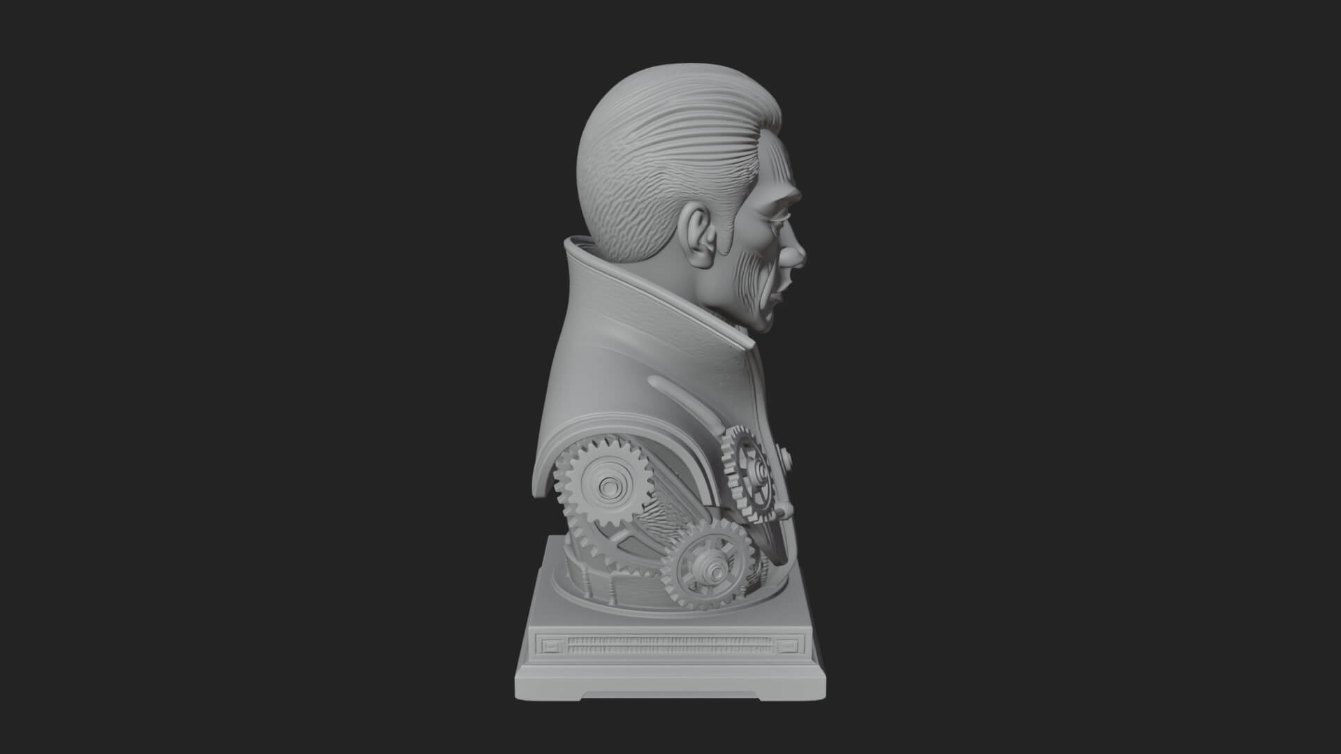 Steampunk Cyborg Man Bust Design 24 3D Print Model 3D Model
