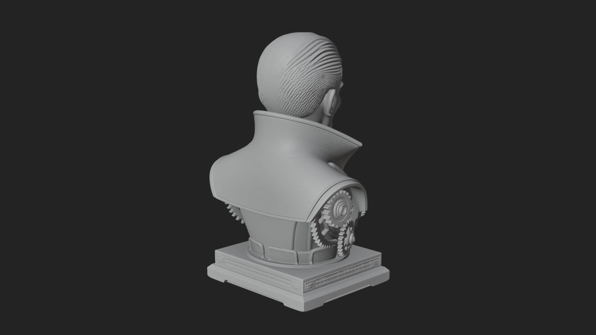 Steampunk Cyborg Man Bust Design 24 3D Print Model 3D Model