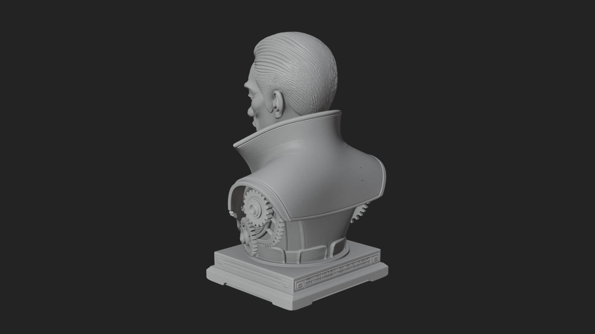 Steampunk Cyborg Man Bust Design 24 3D Print Model 3D Model