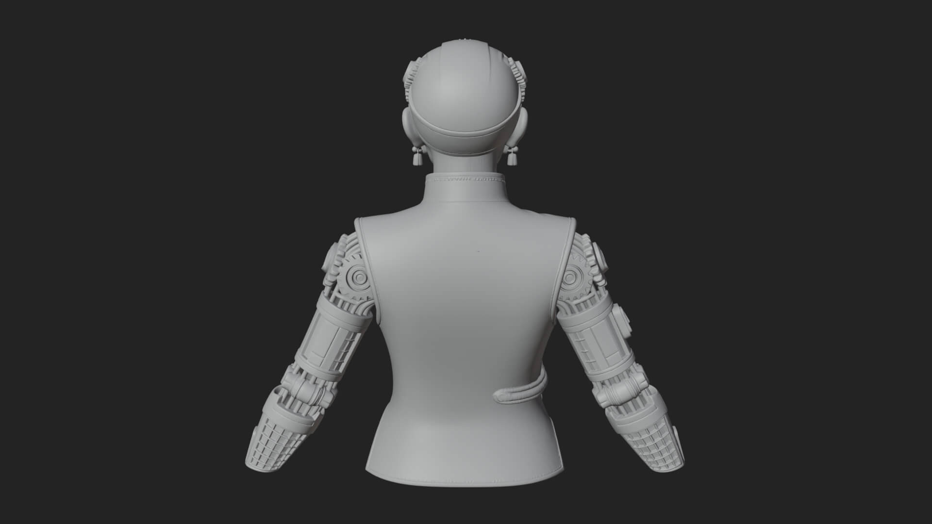 Steampunk Cyborg Man Bust Design 4 3D Print Model 3D Model