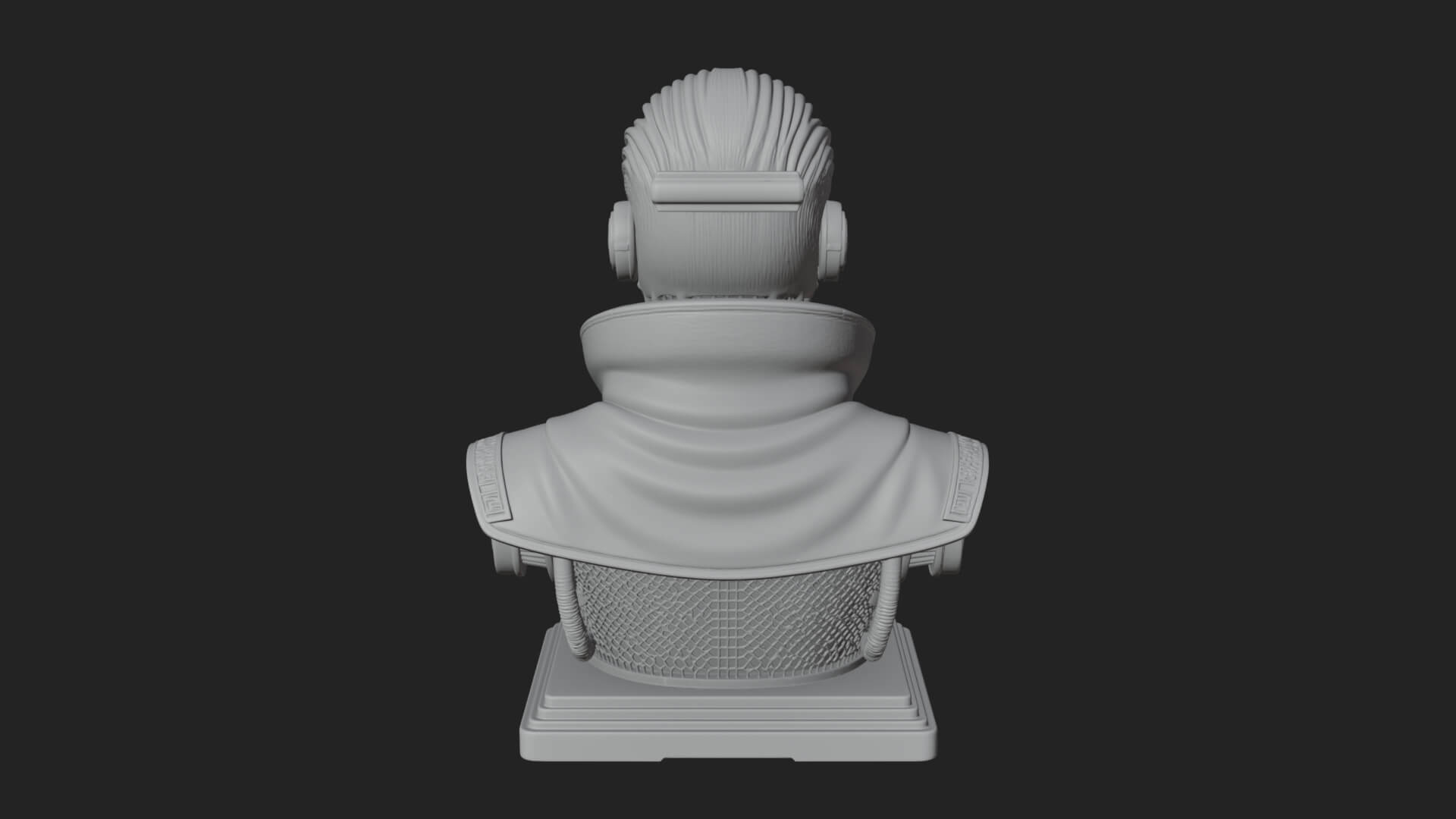Steampunk Cyborg Man Bust Design 5 3D Print Model 3D Model