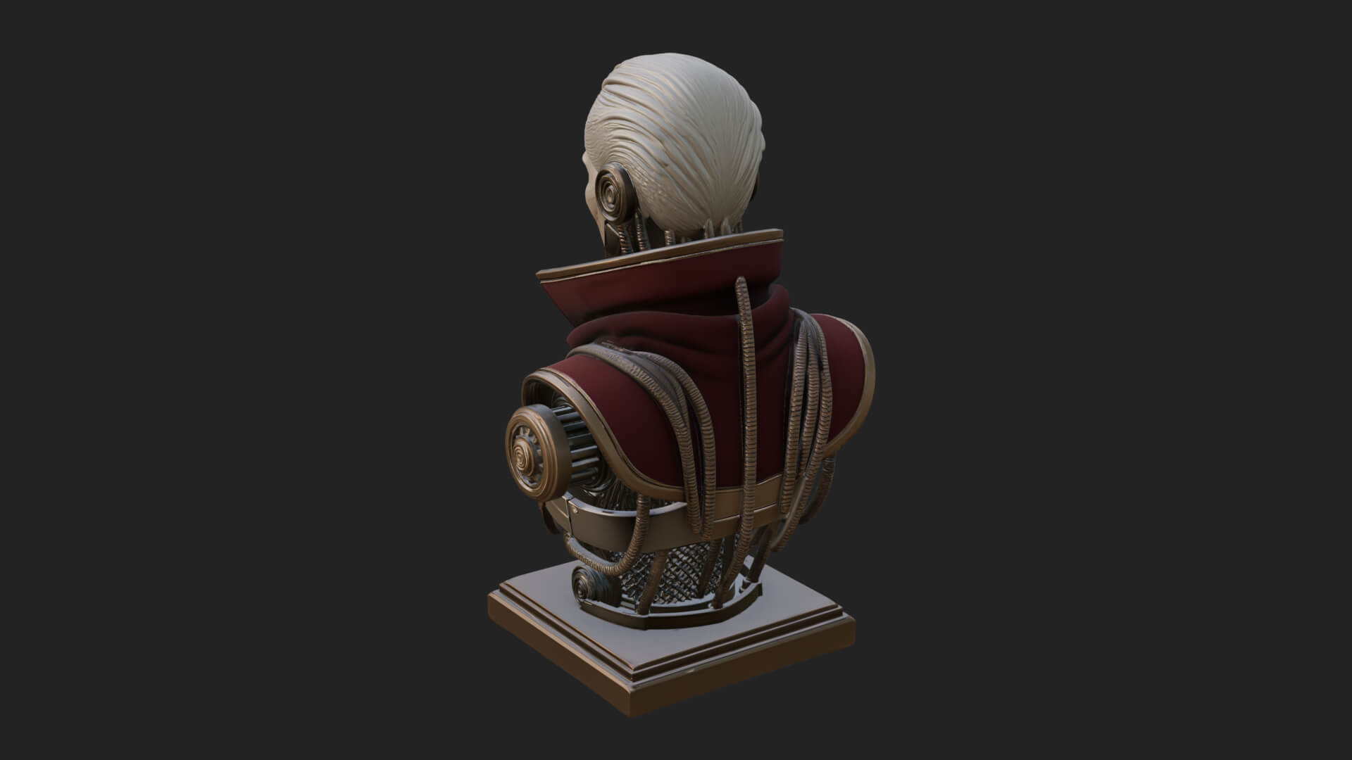 Steampunk Cyborg Man Bust Design 7 3D Print Model 3D Model