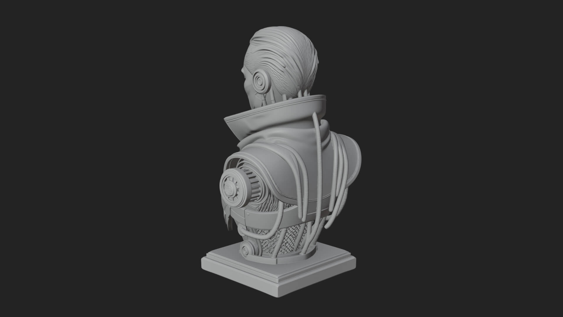 Steampunk Cyborg Man Bust Design 7 3D Print Model 3D Model