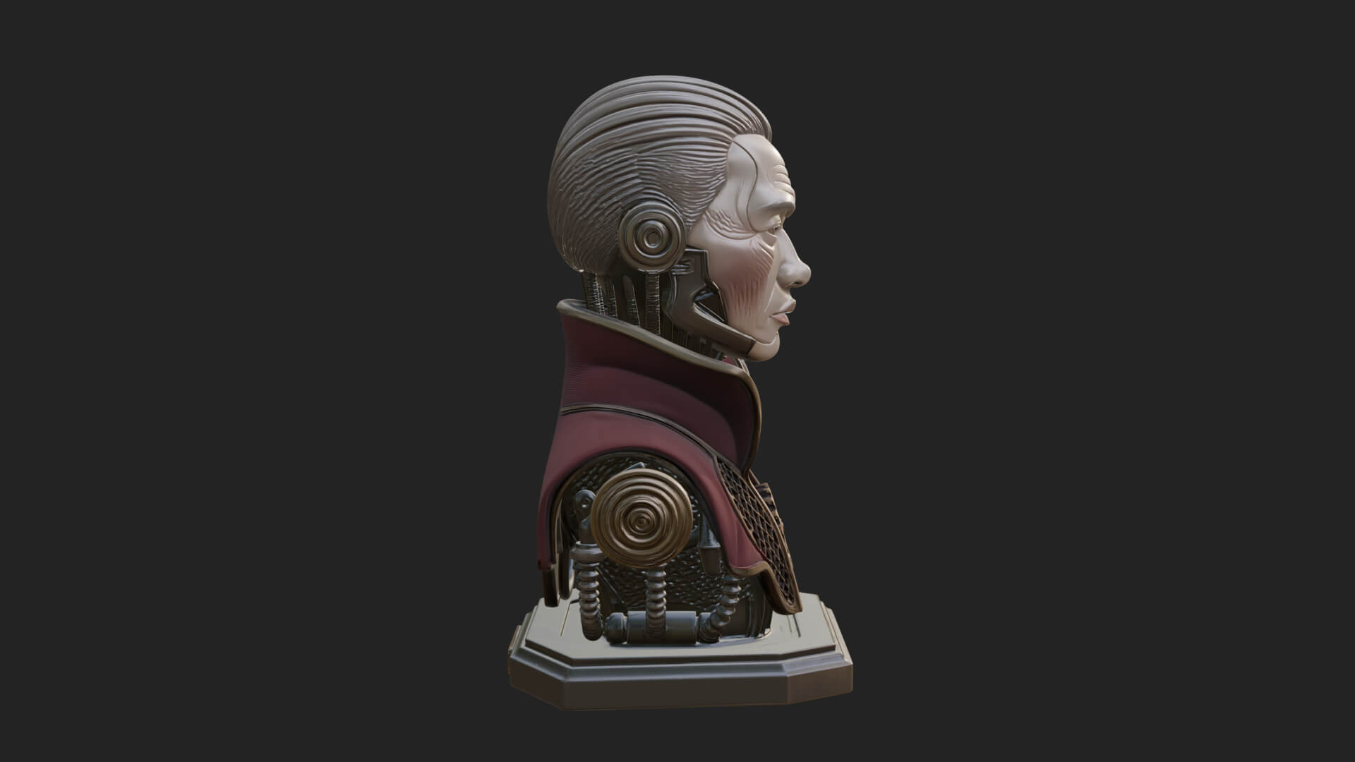 Steampunk Cyborg Man Bust Design 8 3D Print Model 3D Model