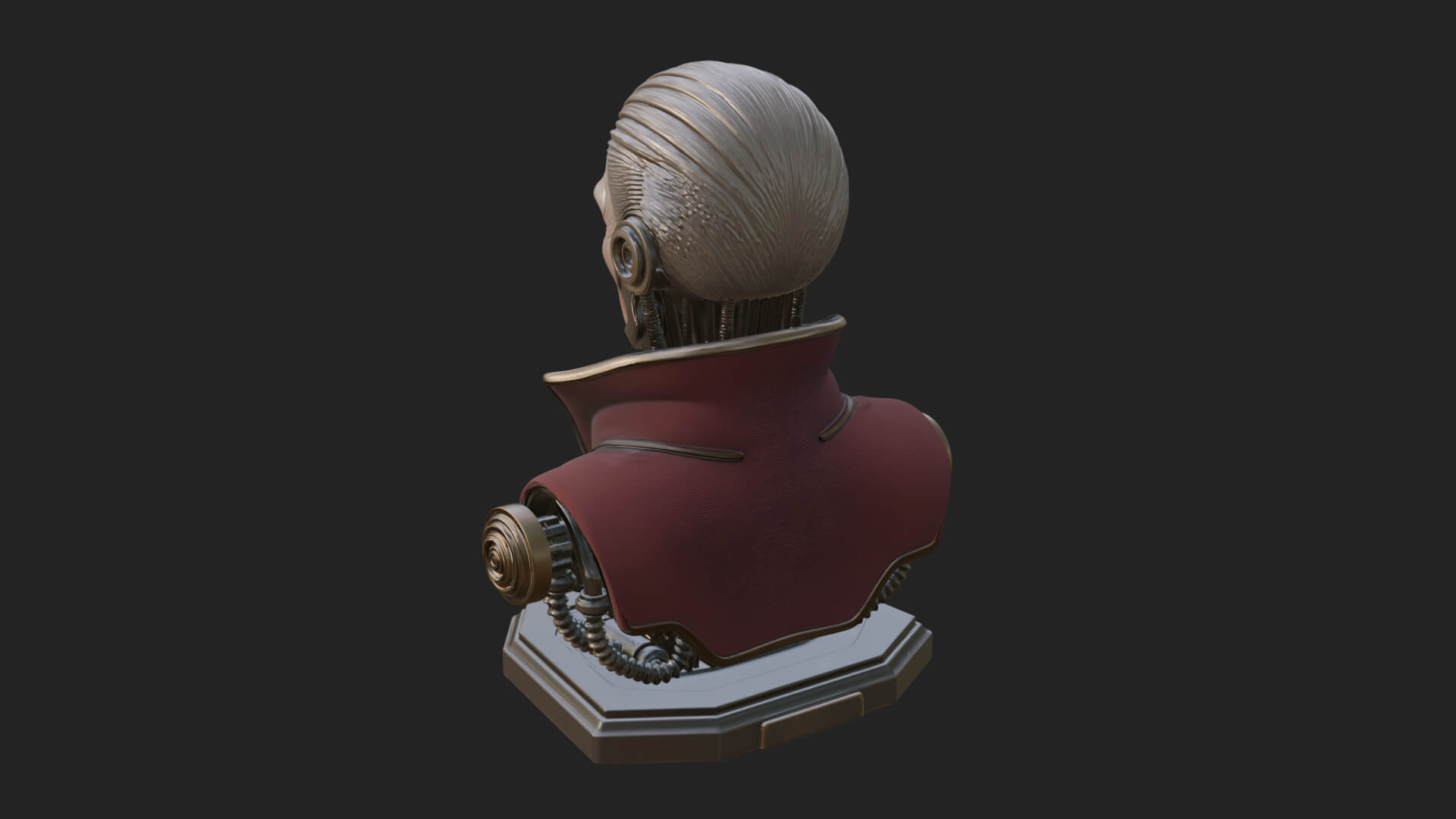 Steampunk Cyborg Man Bust Design 8 3D Print Model 3D Model