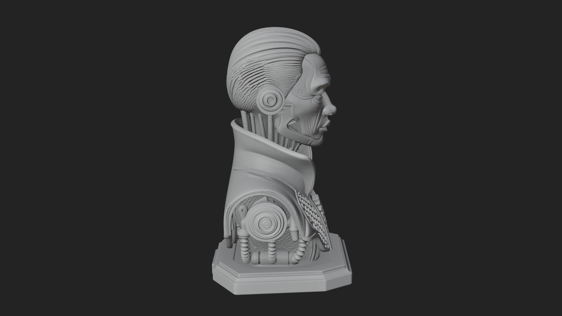 Steampunk Cyborg Man Bust Design 8 3D Print Model 3D Model
