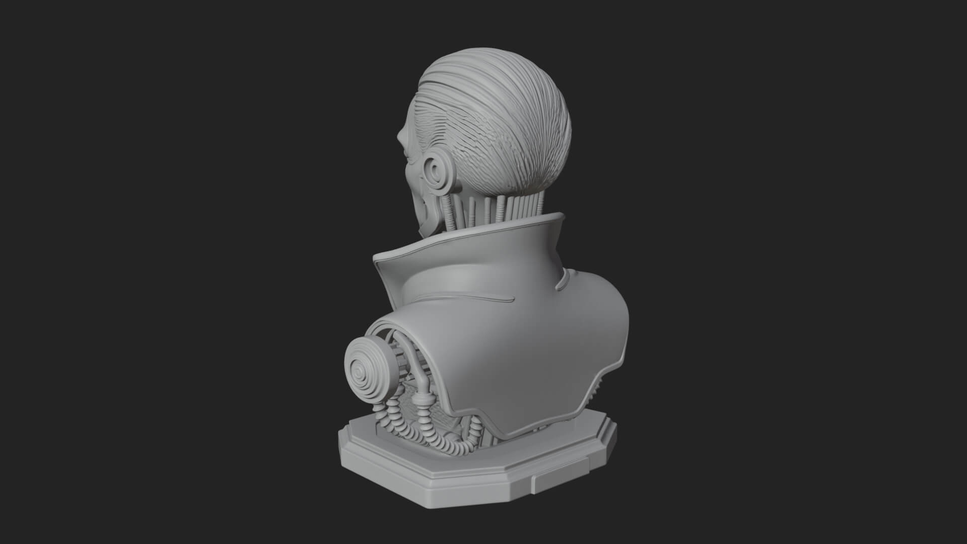 Steampunk Cyborg Man Bust Design 8 3D Print Model 3D Model