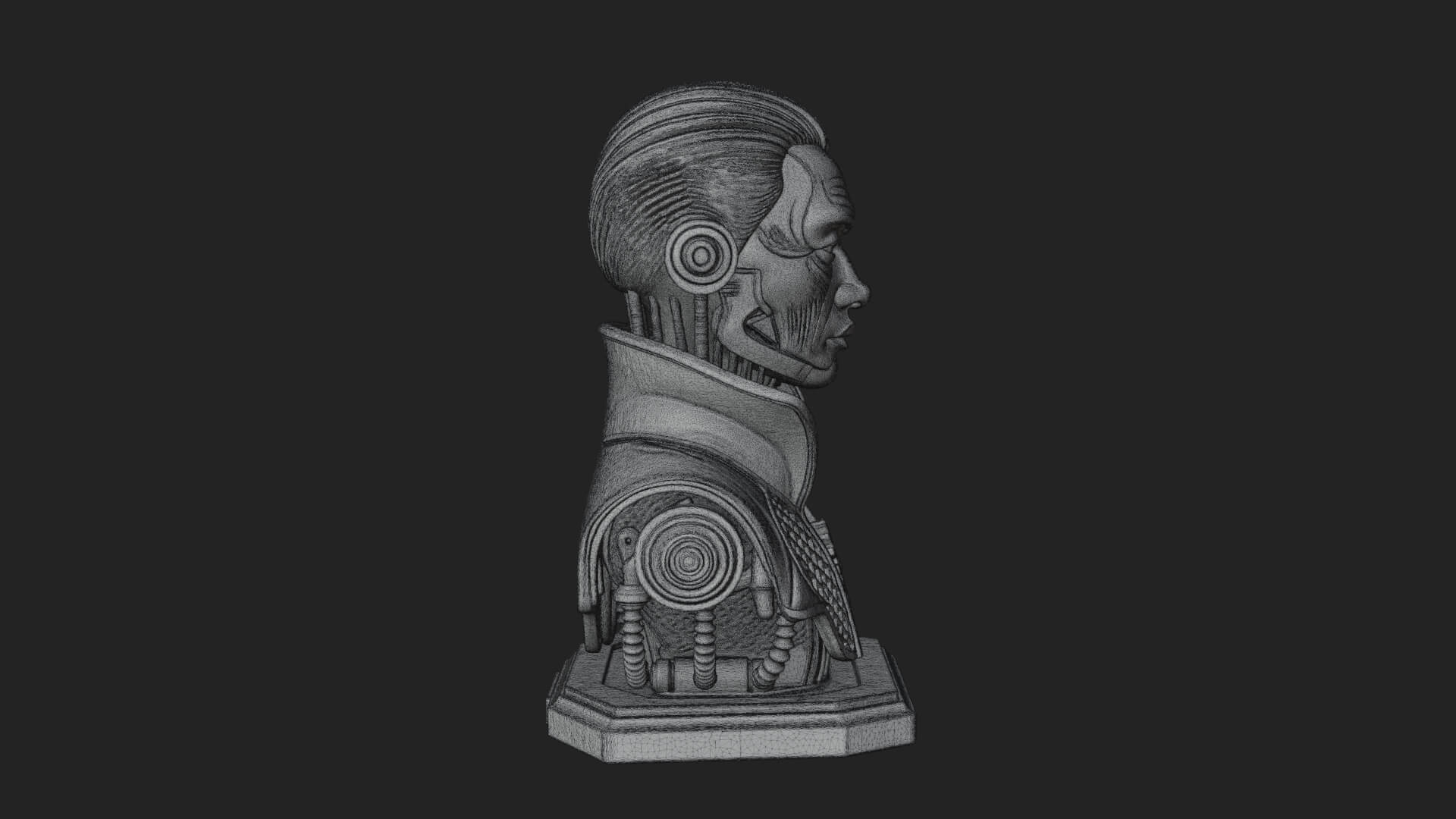 Steampunk Cyborg Man Bust Design 8 3D Print Model 3D Model