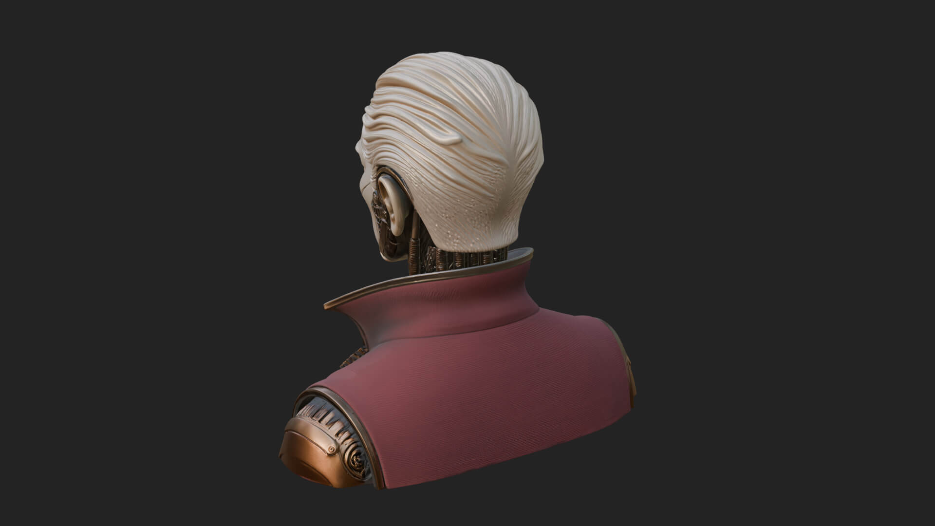 Steampunk Cyborg Man Bust Design 9 3D Print Model 3D Model