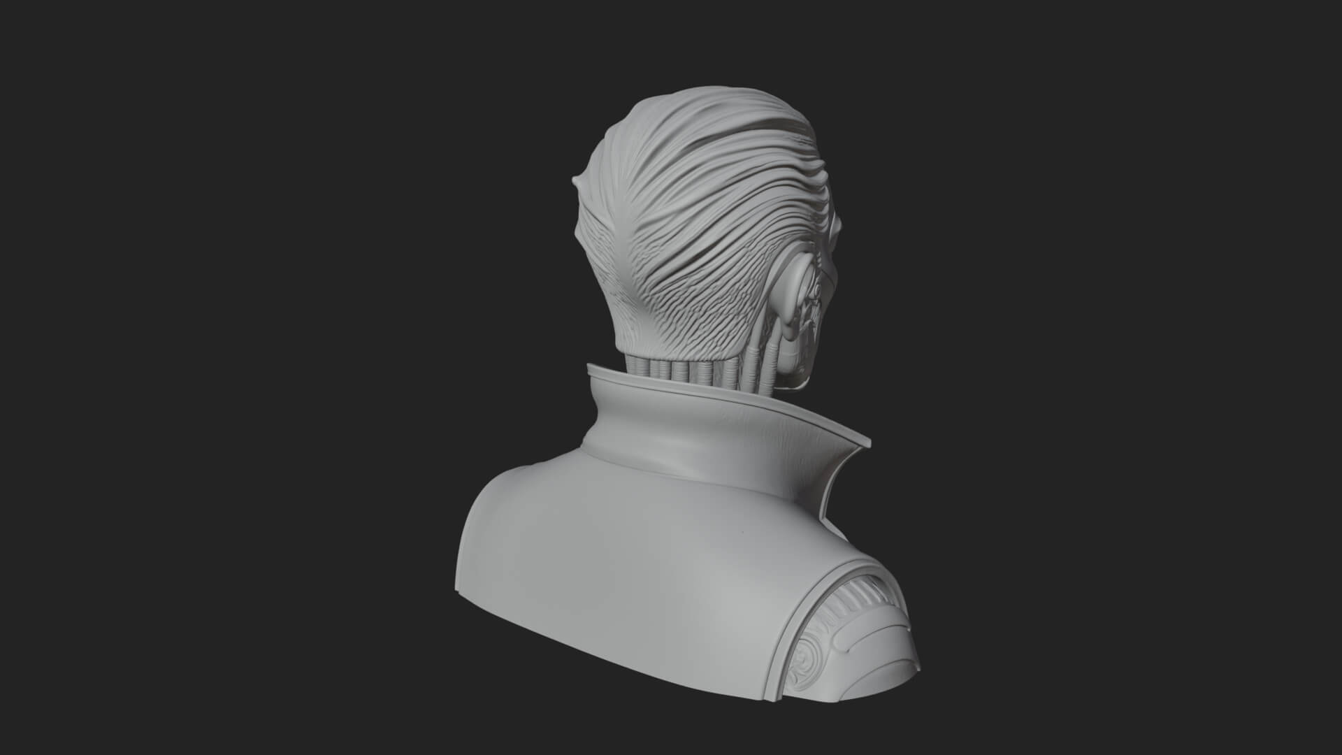 Steampunk Cyborg Man Bust Design 9 3D Print Model 3D Model