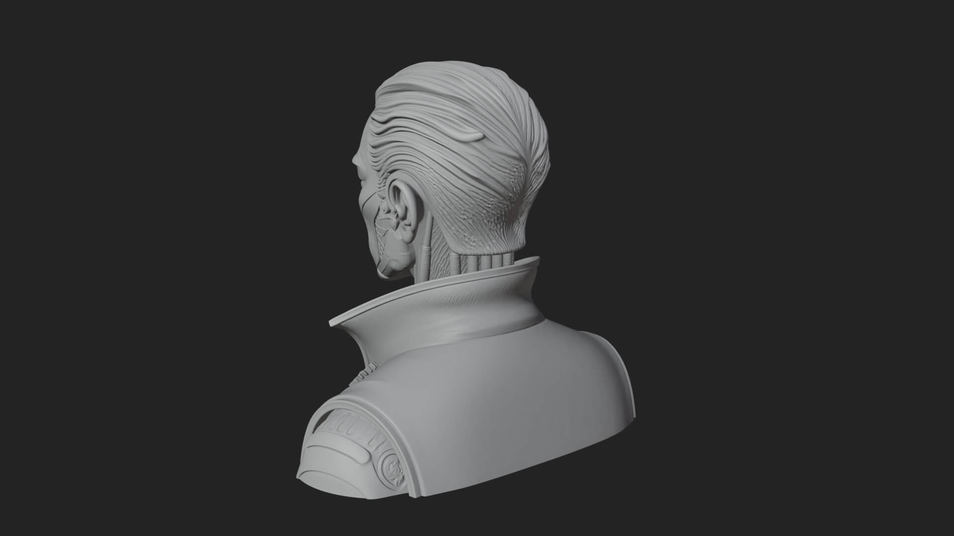Steampunk Cyborg Man Bust Design 9 3D Print Model 3D Model