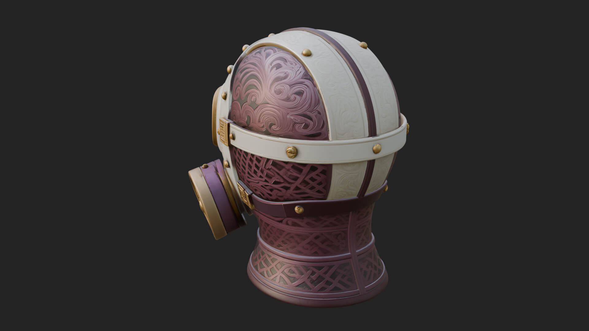 Steampunk Gas Mask Statue Design 2 3D Print Model 3D Model