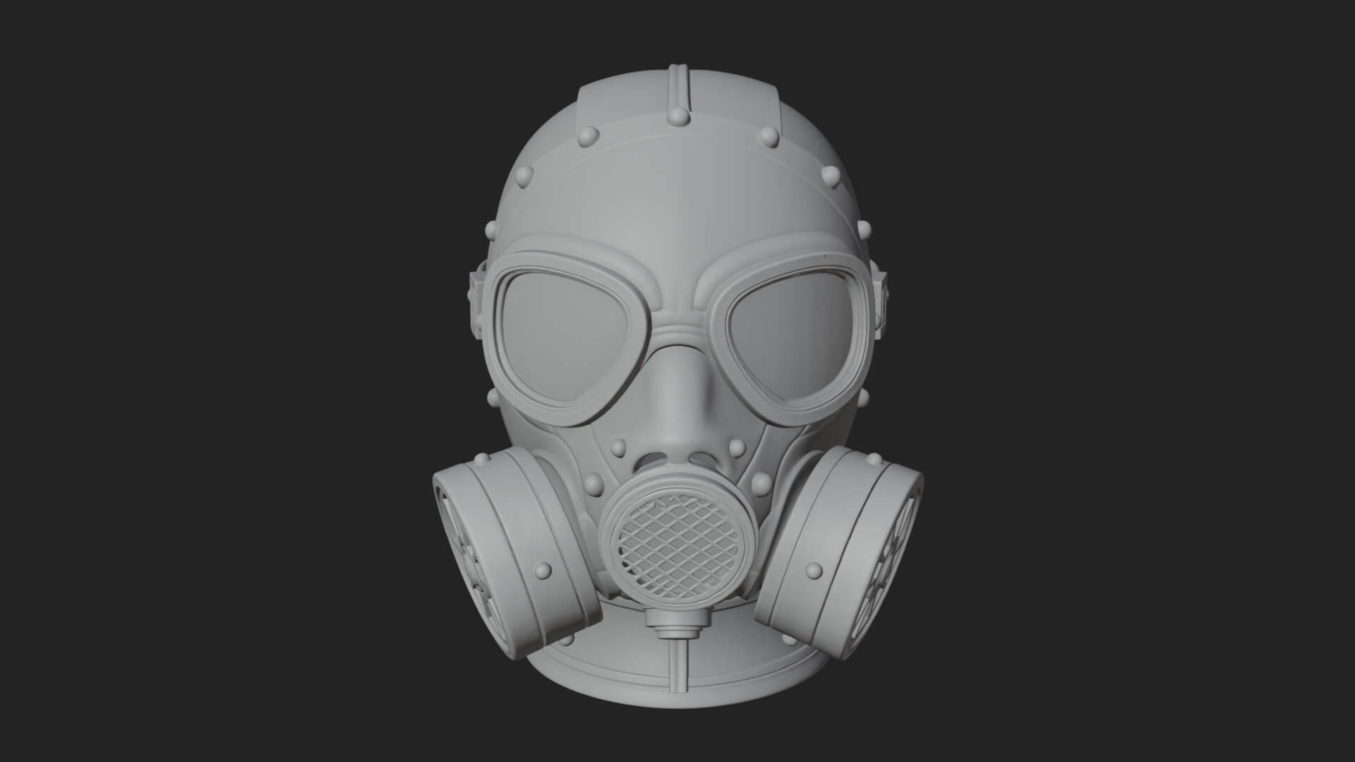 Steampunk Gas Mask Statue Design 2 3D Print Model 3D Model