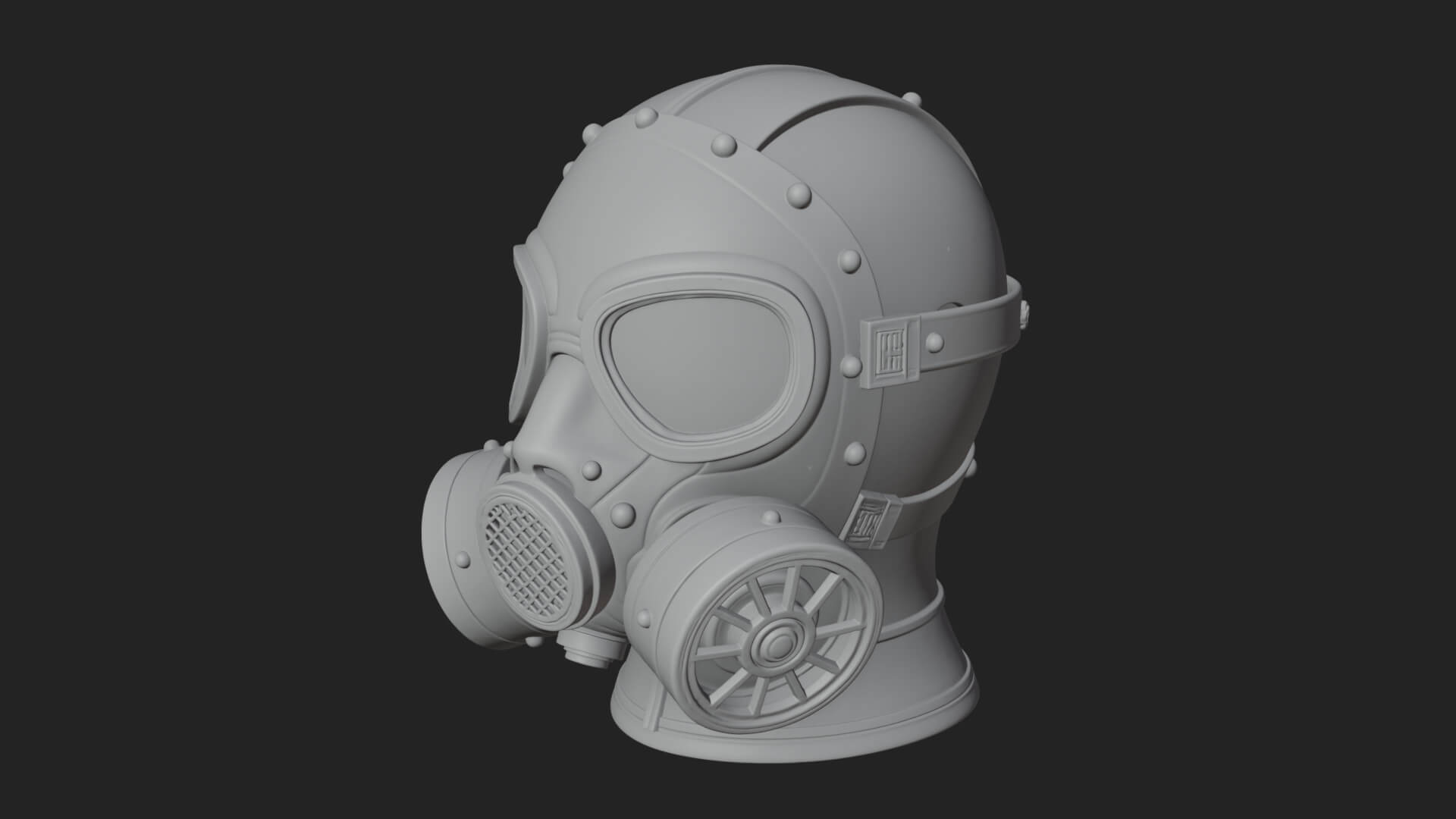 Steampunk Gas Mask Statue Design 2 3D Print Model 3D Model