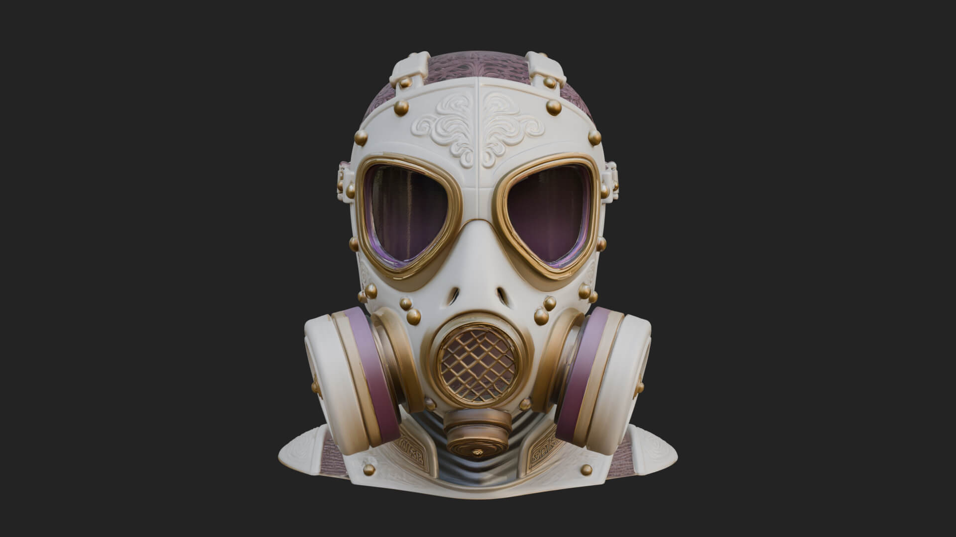 Steampunk Gas Mask Statue Design 3 3D Print Model by ARCHVANTA