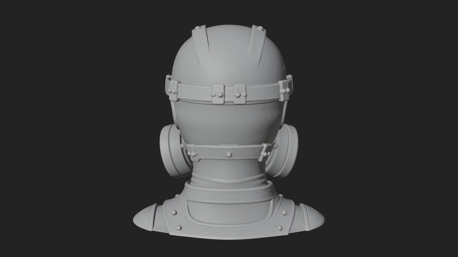 Steampunk Gas Mask Statue Design 3 3D Print Model by ARCHVANTA
