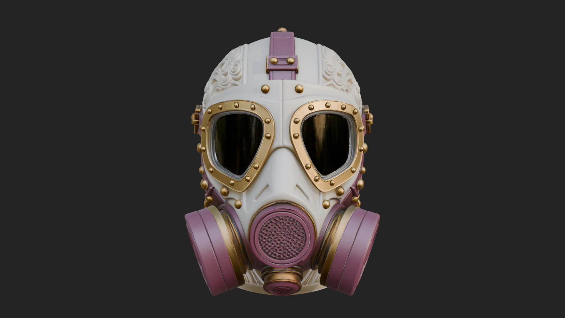 Steampunk Gas Mask Statue Design 4 3D Print Model by ARCHVANTA