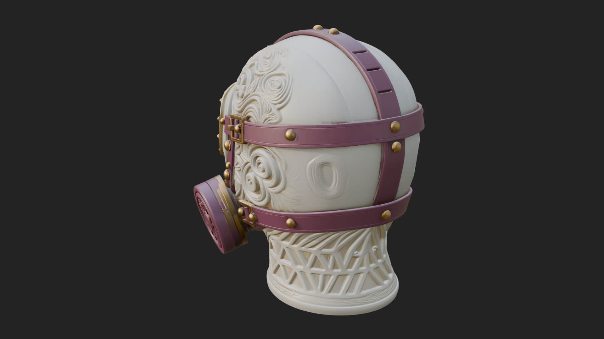 Steampunk Gas Mask Statue Design 4 3D Print Model by ARCHVANTA