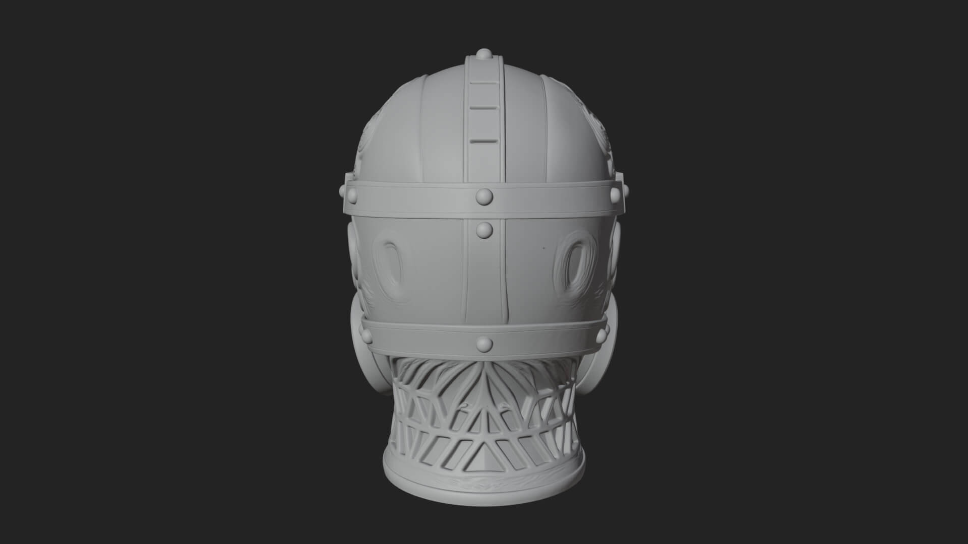 Steampunk Gas Mask Statue Design 4 3D Print Model 3D Model