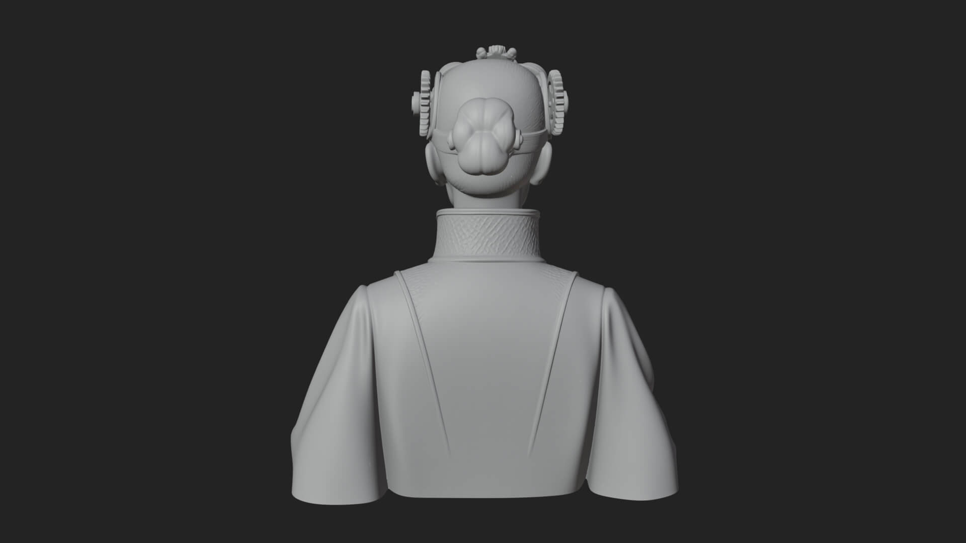 Steampunk Lady Bust Statue Design 1 3D Print Model 3D Model