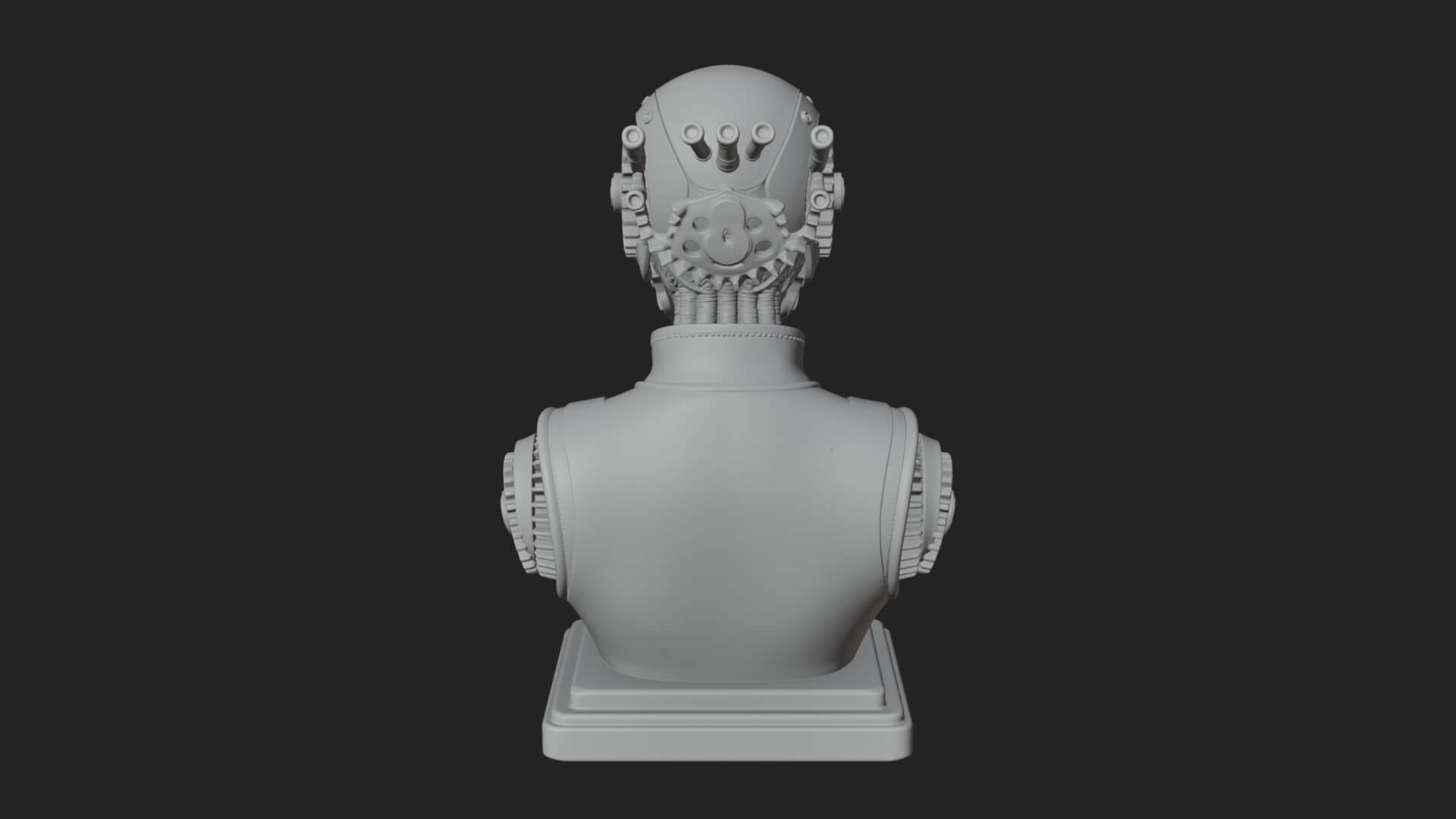 Steampunk Lady Bust Statue Design 11 3D Print Model 3D Model