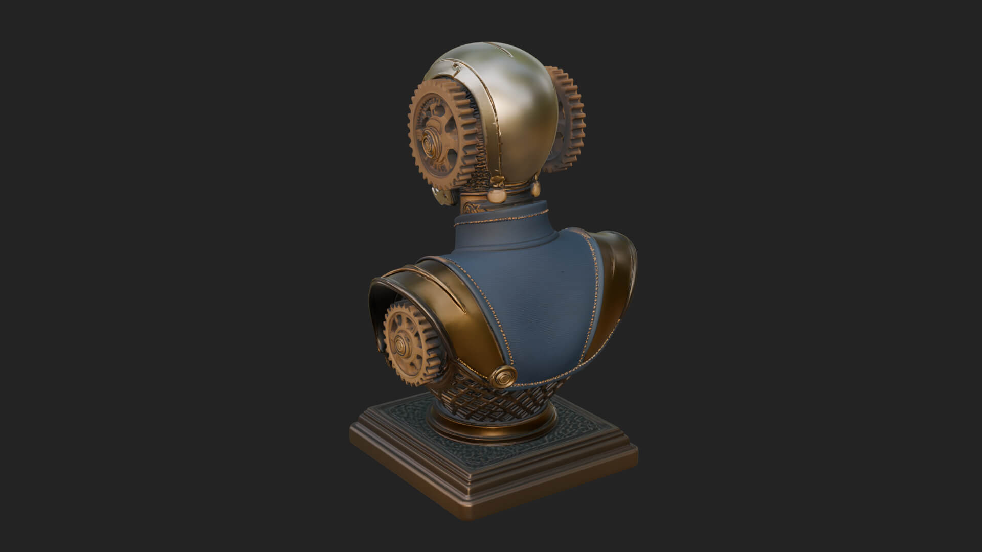 Steampunk Lady Bust Statue Design 12 3D Print Model 3D Model