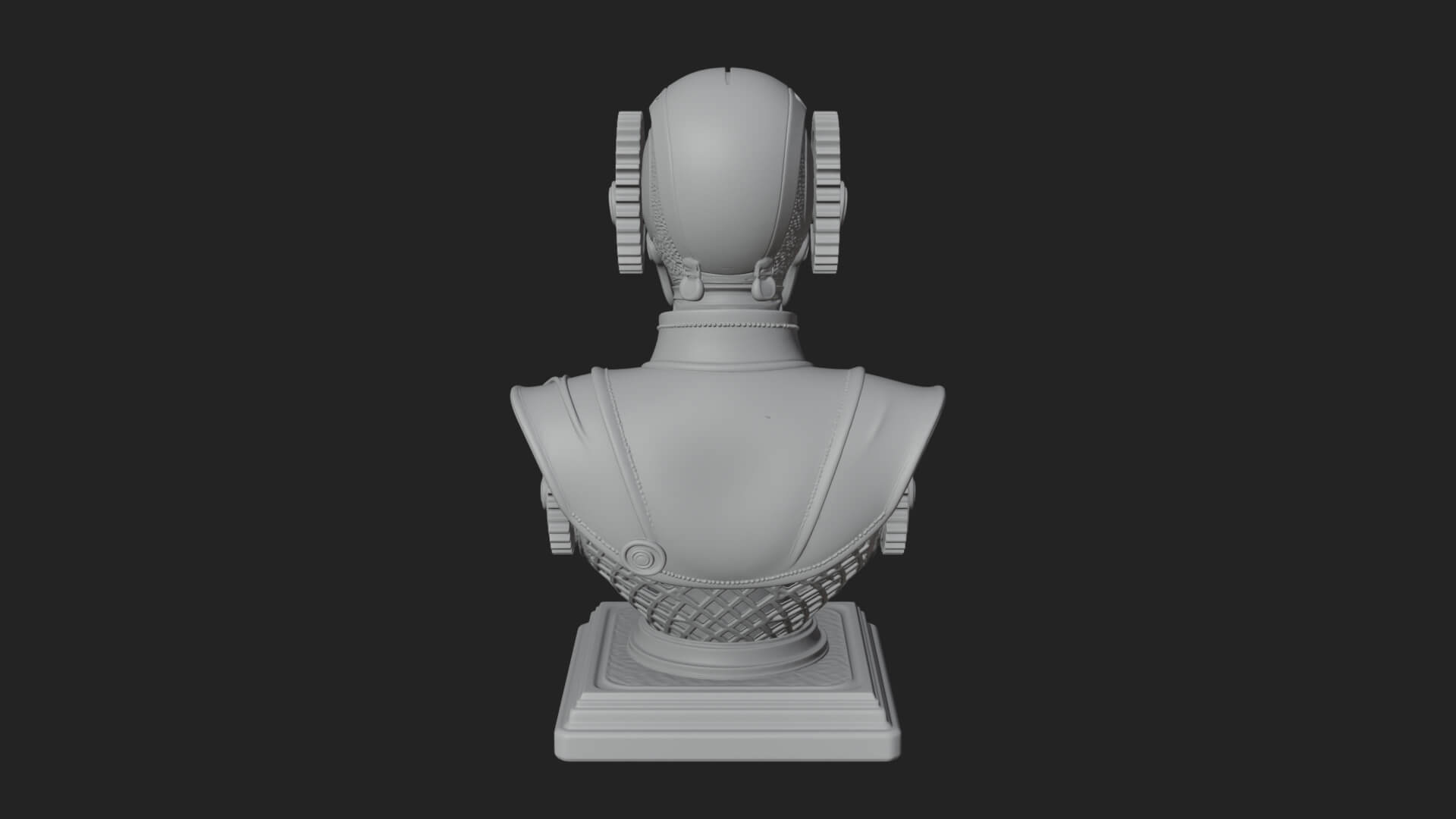 Steampunk Lady Bust Statue Design 12 3D Print Model 3D Model