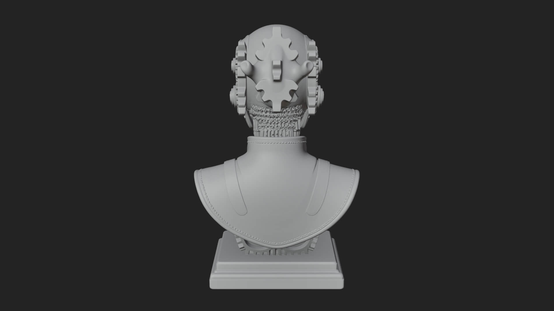 Steampunk Lady Bust Statue Design 13 3D Print Model 3D Model