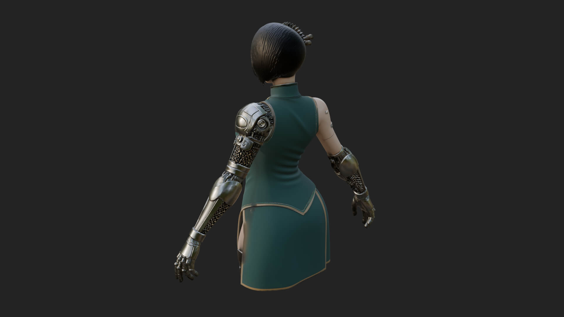 Steampunk Lady Bust Statue Design 15 3D Print Model 3D Model