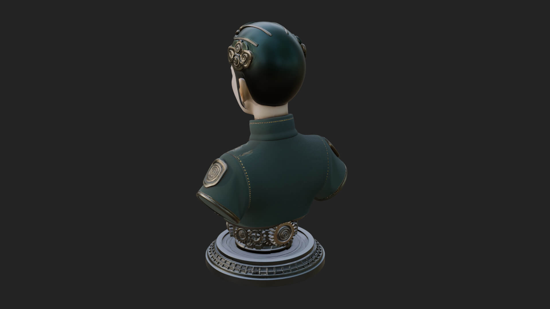 Steampunk Lady Bust Statue Design 3 3D Print Model 3D Model