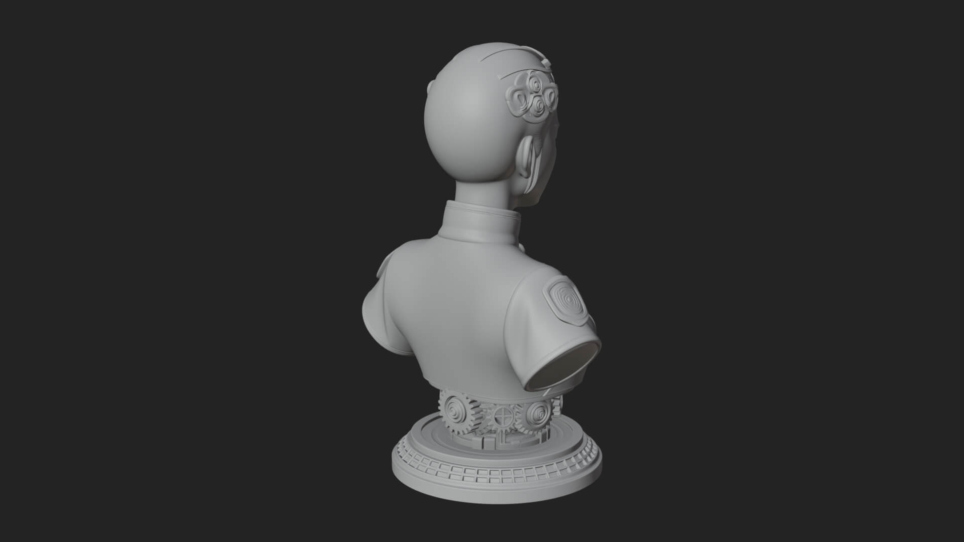 Steampunk Lady Bust Statue Design 3 3D Print Model 3D Model