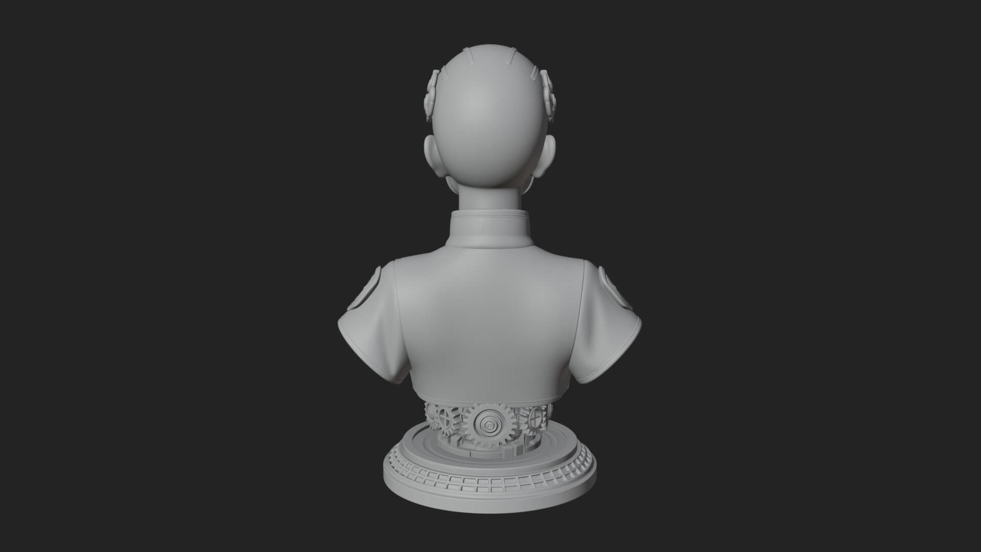Steampunk Lady Bust Statue Design 3 3D Print Model 3D Model